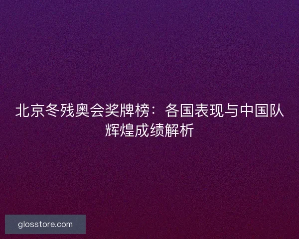 北京冬残奥会奖牌榜：各国表现与中国队辉煌成绩解析