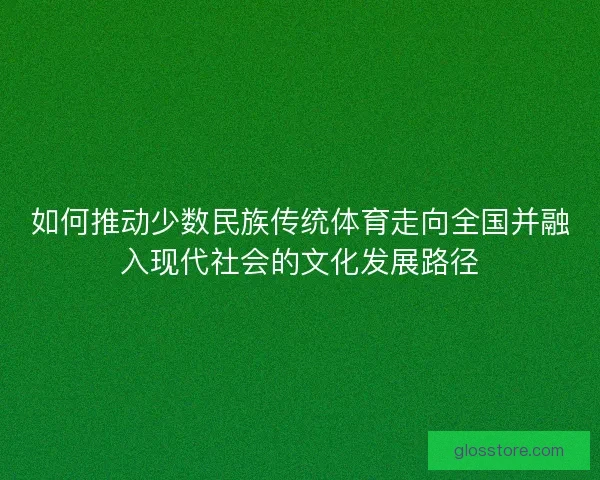 如何推动少数民族传统体育走向全国并融入现代社会的文化发展路径