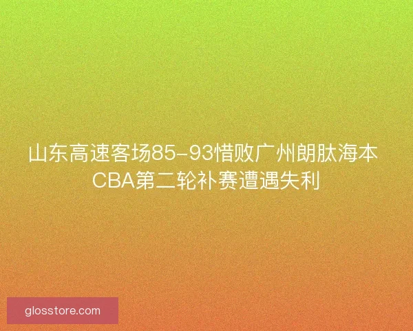 山东高速客场85-93惜败广州朗肽海本 CBA第二轮补赛遭遇失利